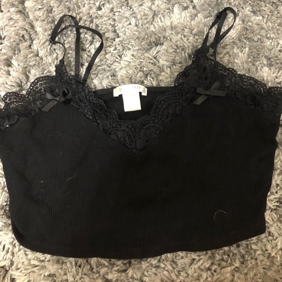 Bozzolo Tops - Black crop top
